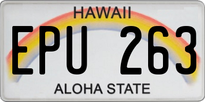 HI license plate EPU263