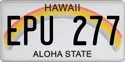HI license plate EPU277