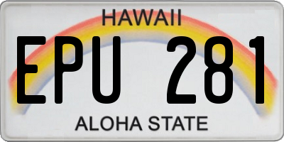HI license plate EPU281