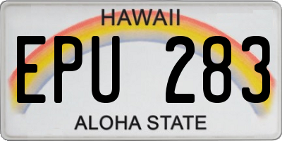 HI license plate EPU283