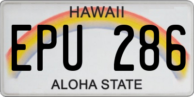 HI license plate EPU286
