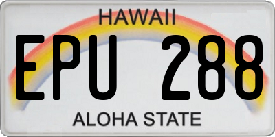HI license plate EPU288