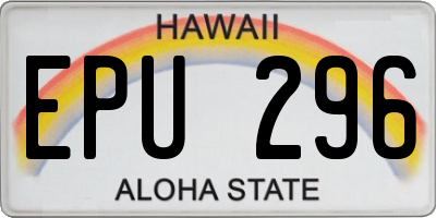 HI license plate EPU296