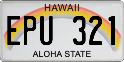 HI license plate EPU321