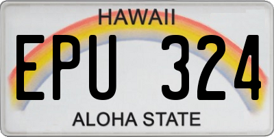HI license plate EPU324