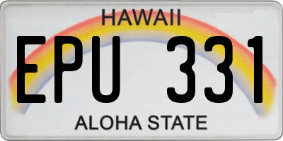 HI license plate EPU331