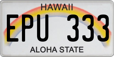 HI license plate EPU333