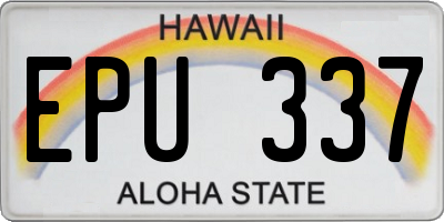 HI license plate EPU337