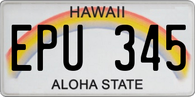 HI license plate EPU345