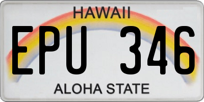 HI license plate EPU346
