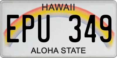 HI license plate EPU349