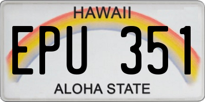 HI license plate EPU351