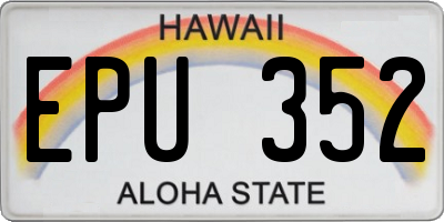 HI license plate EPU352