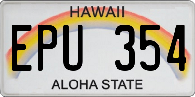 HI license plate EPU354