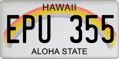 HI license plate EPU355