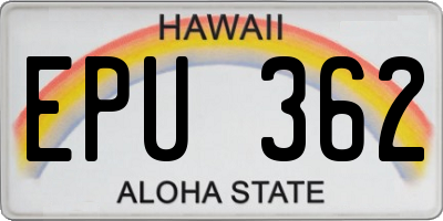 HI license plate EPU362