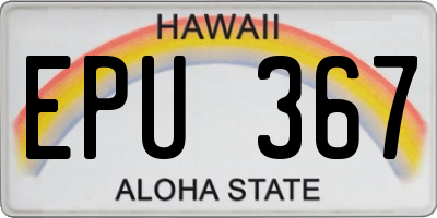 HI license plate EPU367