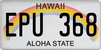 HI license plate EPU368