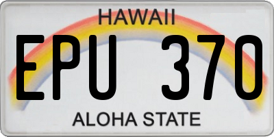 HI license plate EPU370