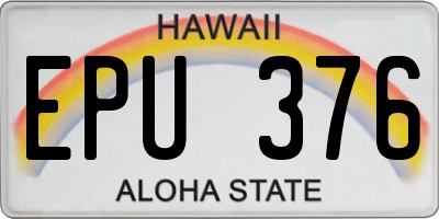 HI license plate EPU376