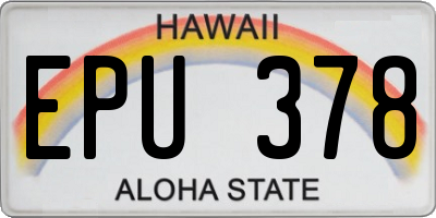 HI license plate EPU378