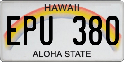 HI license plate EPU380