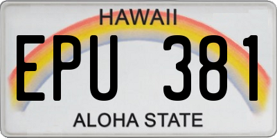 HI license plate EPU381
