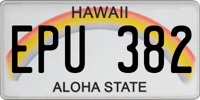 HI license plate EPU382