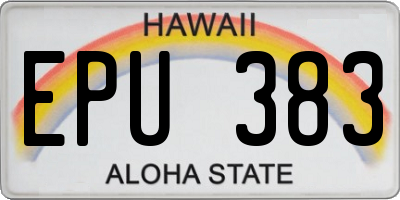 HI license plate EPU383