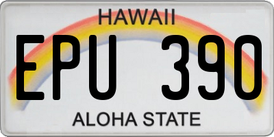 HI license plate EPU390