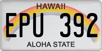 HI license plate EPU392