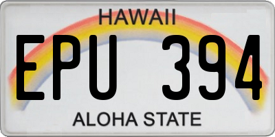 HI license plate EPU394