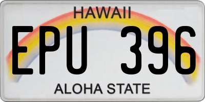 HI license plate EPU396