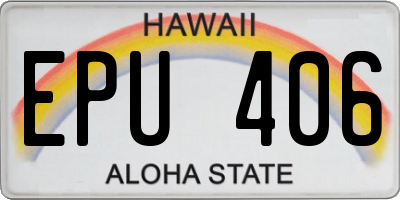 HI license plate EPU406