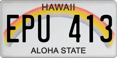 HI license plate EPU413