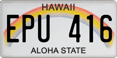 HI license plate EPU416