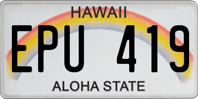 HI license plate EPU419