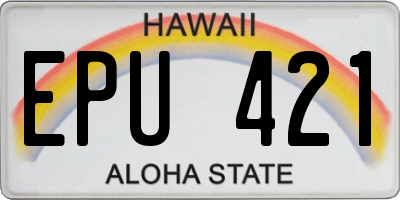 HI license plate EPU421