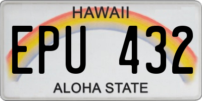 HI license plate EPU432