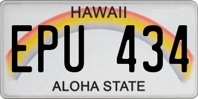 HI license plate EPU434