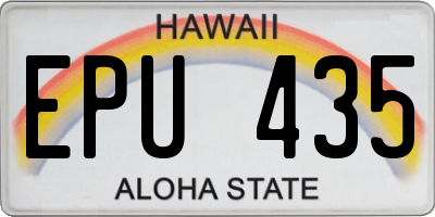 HI license plate EPU435