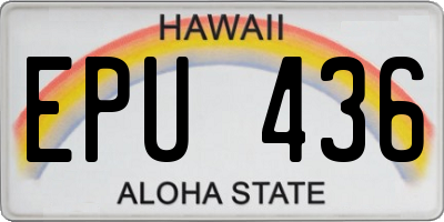 HI license plate EPU436