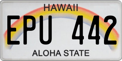HI license plate EPU442