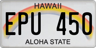HI license plate EPU450
