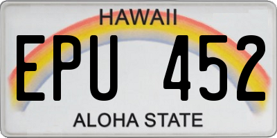 HI license plate EPU452