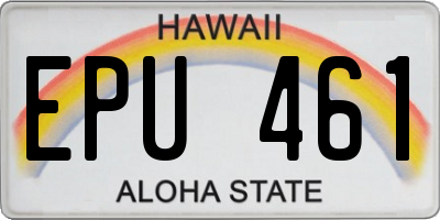 HI license plate EPU461