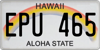 HI license plate EPU465