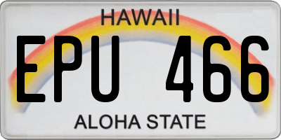 HI license plate EPU466