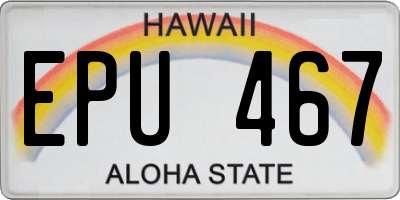 HI license plate EPU467