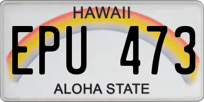 HI license plate EPU473